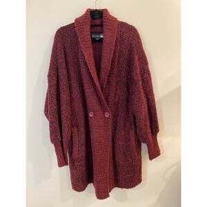 Anttony Original Women Red Button Cardigan Coatigan Size XL